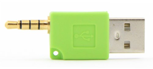 SANOXY USB AM to DC 3.5mm Adapter/Mini USB Data and Charging Adapter USB Adapter for Your Apple iPod Shuffle 2 Generation (Green)