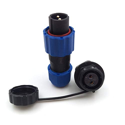 SZJELEN 2Pin Aviation Connector Plug and Socket,Waterproof Power Connector,Panel Mount 13mm,Waterproof IP67,LED Light Cable Wire Connector