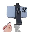 Ruittos Phone Tripod Mount Adapter with Camera Remote Controller, Cell Phone Holder Clip with Adjustable Clamp Compatible with iPhone, Samsung, HTC