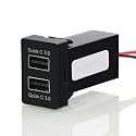 QC3.0 Dual USB Power Socket, Quick Charge Car Charger USB Adapter for Smart Phone PDA iPad iPhone Android GPS Use for Toyota
