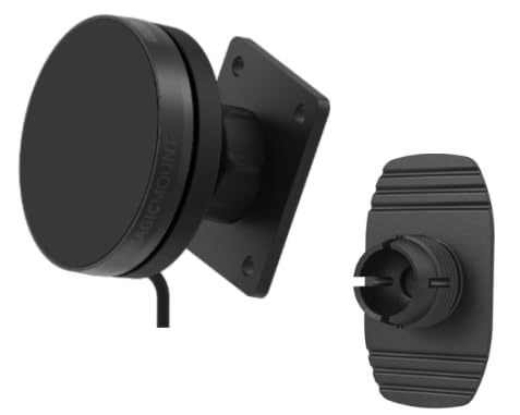 Scosche MagicMount Elite Qi2 Wireless MagSafe Car Mount Charger, 25W Magnetic Cell Phone Holder for Car with AMPS Mounting Plate and 3M Adhesive