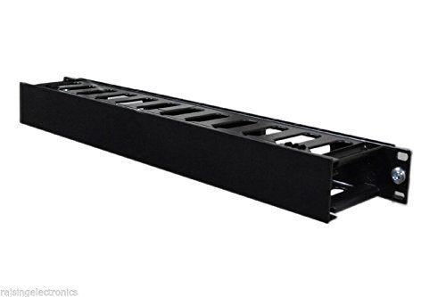 Raising Electronics 1U Horizontal Rack Mount Cable Management Unit with Panel Plastic 19" Rack Mount