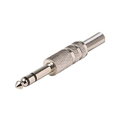 2 pcs 1/4" Stereo Audio Plug Connector Metal Spring Relief 6.3mm Phono Nickel Plate Shielded Solder Terminal 1/4 Male Stereo Audio Video Jack Plug