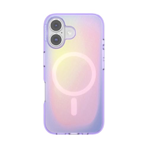 PopSockets iPhone 16 Phone Case with MagSafe, Wireless Charging Compatible, Purple - Aura