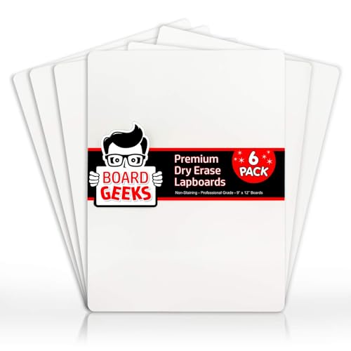 Board Geeks 6 Small Dry Erase Board for Kids - Mini White Board for Students and Teachers - Durable and Portable Individual Whiteboard with Rounded