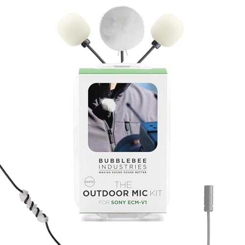 Bubblebee Outdoor Mic Cover Kit Sony ECM V1 Lavalier -Wind Reduction Mic Windscreen Cover&Case -Sony ECM V1 Wind Muff, Dead Cat for Content Creators