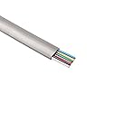 Flat Modular Cable Cord 6 Conductor Stranded Copper 26 AWG 100' FT Bulk Cable Roll RJ12 Gray Telephone CAT3 Wire Silver Satin 6C RJ-12 Phone Wire