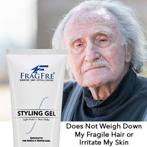 FRAGFRE Light Hold Hair Gel 8oz – Fragrance Free Styling Gel for Fine & Fragile Hair – Hypoallergenic, Vegan, Gluten & Cruelty Free