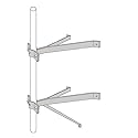 ROHN WM12D Double Wall Mount with 12" Stand Off - Masts 7/8" to 2-3/4" OD