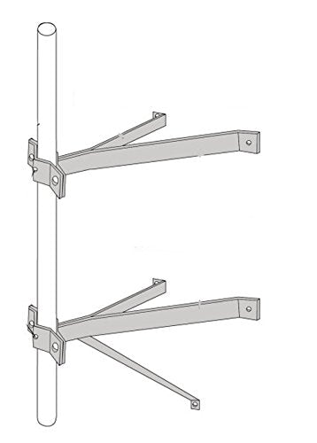 ROHN WM12D Double Wall Mount with 12" Stand Off - Masts 7/8" to 2-3/4" OD