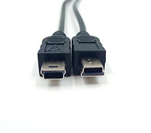 Mini USB 1 to 2 Y Splitter Cable, Haokiang 1Ft/30cm Injection Molding USB 2.0 Mini 5-Pin Female to Double 2 Male Converter High Speed Charging Cable