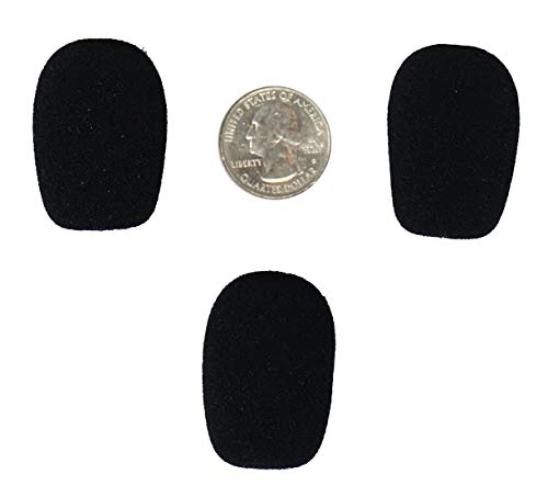 Compete Audio CA132 Larger Foam Microphone Windscreens (Microphone Covers) 3-Pack Desktop/Headset Fitness Instructor/Gamer Pack Black