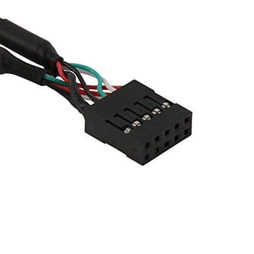 chenyang USB 2.0 Front Panel Header 9/10Pin 1 Male to 2 USB 2.0 Female Y Splitter Mainboard Header Port Extension Cable Adapter