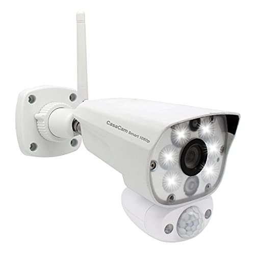 CasaCam Wireless Outdoor Security Camera with Floodlight | 1080p WiFi Camera | No Monthly Fee Reuqired | 24/7 Recording, Two-Way Audio, Deterrent