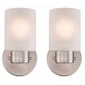Ciata Lighting Bathroom Light Fixtures Over Mirror, One-Light Brushed Nickel Finish Bathroom Vanity Light Wall Fixture with Frosted Seed Glass Finish