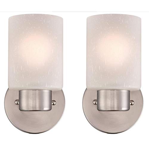 Ciata Lighting Bathroom Light Fixtures Over Mirror, One-Light Brushed Nickel Finish Bathroom Vanity Light Wall Fixture with Frosted Seed Glass Finish