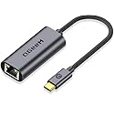 USB C to Ethernet Adapter, QGeeM Gigabit Ethernet to USB Type C, Thunderbolt 3/4 to RJ45 LAN Network Adapter Compatible for iPhone 15 Pro/max, MacBook
