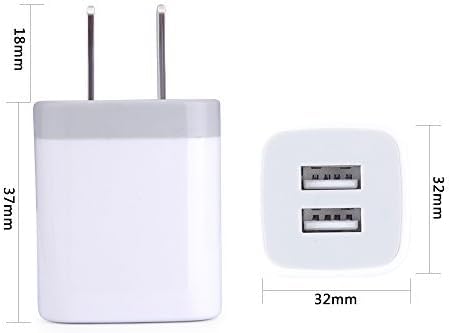 Wall Charger,USB Brick 3Pack 2.1A/5V Dual Port USB Plug Charger Cube Power Adapter Fast Charging Block for iPhone 17 16e 16 15 14 13 12 Pro Max 8 7 6