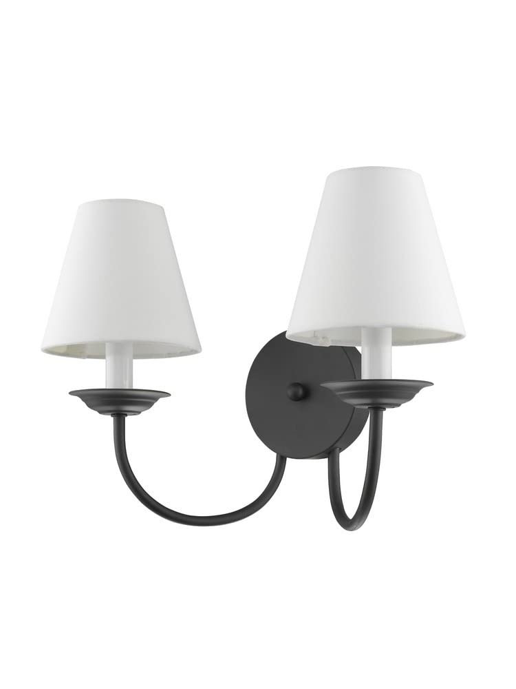 Livex Lighting 5272-04 Mendham 2-Light Wall Sconce, Black , White