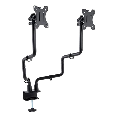 Allsop Dual Monitor Desk Mount Kit, Full Motion arms with Clamp On Mounting Base, Holds Two Computer Screens