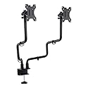 Allsop Dual Monitor Desk Mount Kit, Full Motion arms with Clamp On Mounting Base, Holds Two Computer Screens