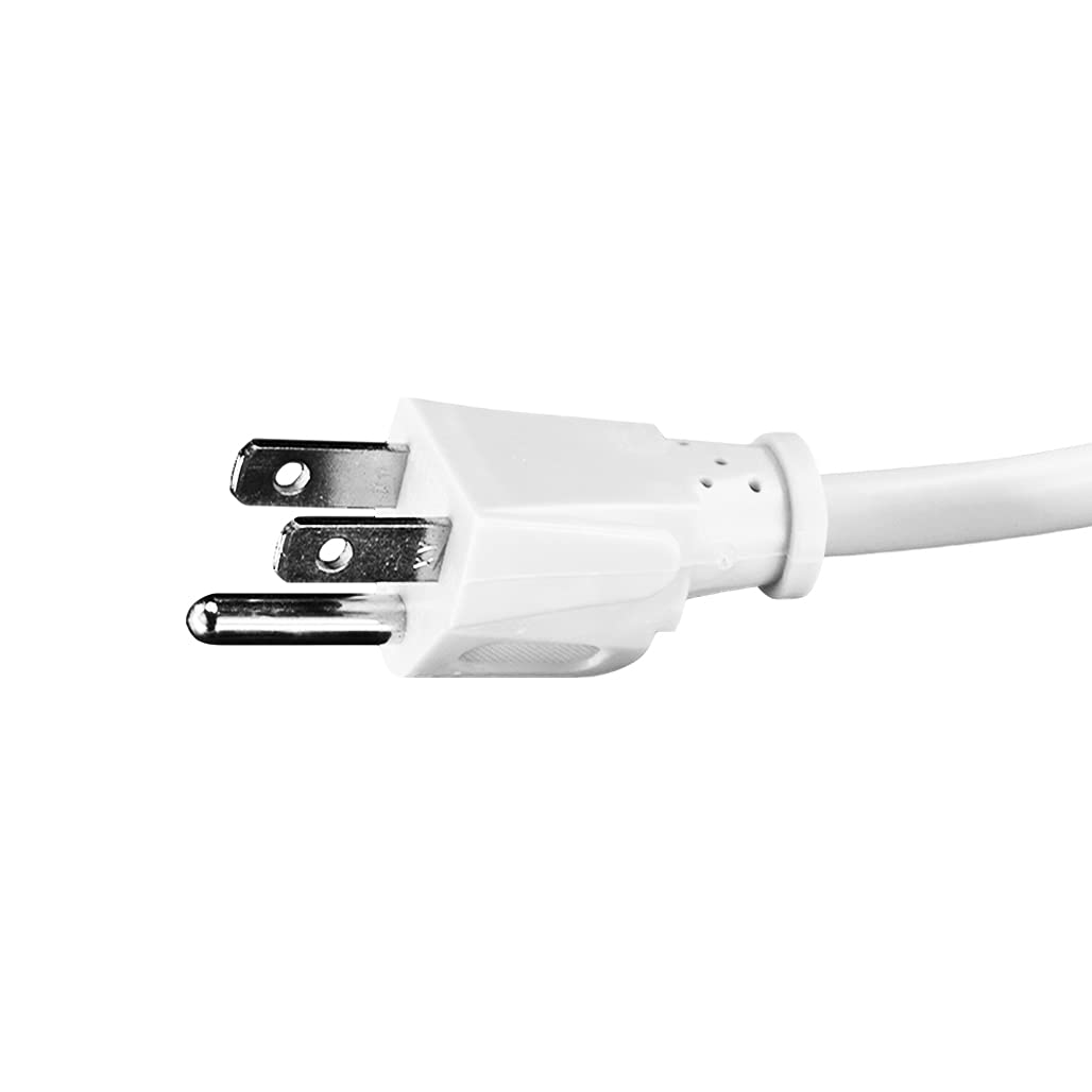 Uninex PS28E WTv2 Compact Grounded 3-Outlet Power Strip ETL Listed, 1-Foot, White, 5-Pack