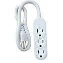 Kab Enterprise PS-304 White Mini 3-Outlet Power Strip - Quantity 1