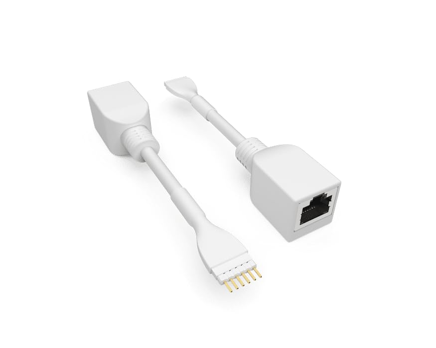 Litcessory RJ45 to 6-Pin Ethernet Cable Adapter for Philips Hue/WiZ Lightstrip (2 Pack - One Pair, White - Standard 6-PIN V3 / WiZ Lightstrip)