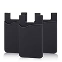 Pofesun Adhesive Phone Card Holder, 3 Pack Silicone Stick-on Wallet ID/Credit Card Holder Pouch Sleeve Self Adhesive Sticker Case for iPhone 17 16 15