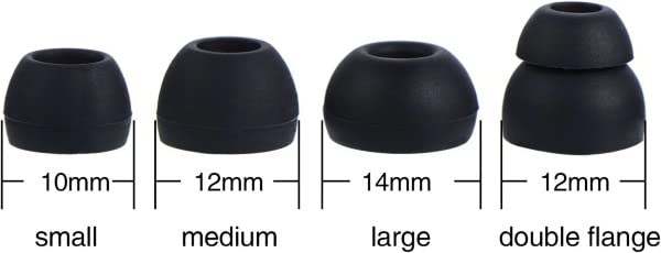 Earbudz Replacement Earbuds Ear Tips fit Powerbeats, Skullcandy, Panasonic, Symphonized, iFrogz, Mpow, & More - Small, Medium, Large and Double Flange