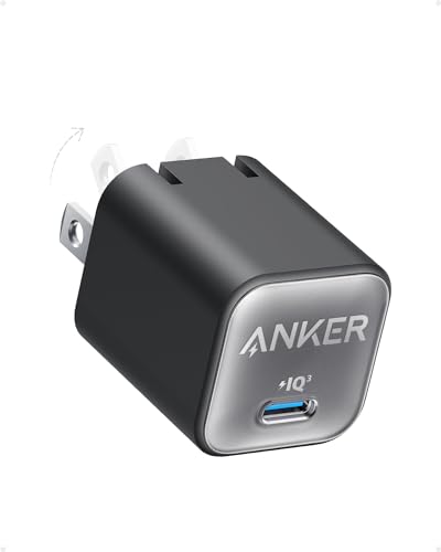 Anker Nano Phone Charger, USB C GaN Charger 30W, PIQ 3.0 Foldable PPS Fast Charger USB C for iPhone 17 / 16 and more series, Galaxy, iPad, Compatible