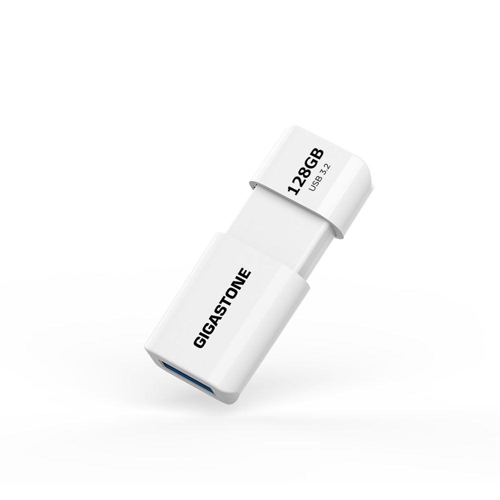 GIGASTONE 128GB Flash Drive, Z60 USB 3.2 Gen 1, 120MB/s Ultra Fast, Retractable Capless Slider Design, Data Storage, Backup for PC/Mac/TV/Car Audio