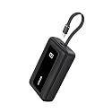 Anker Zolo Power Bank (2025 Upgraded Version), 20,000mAh 30W High-Speed Portable Charger with Built-in USB-C Cable, Battery Pack for iPhone 17/16 / 15