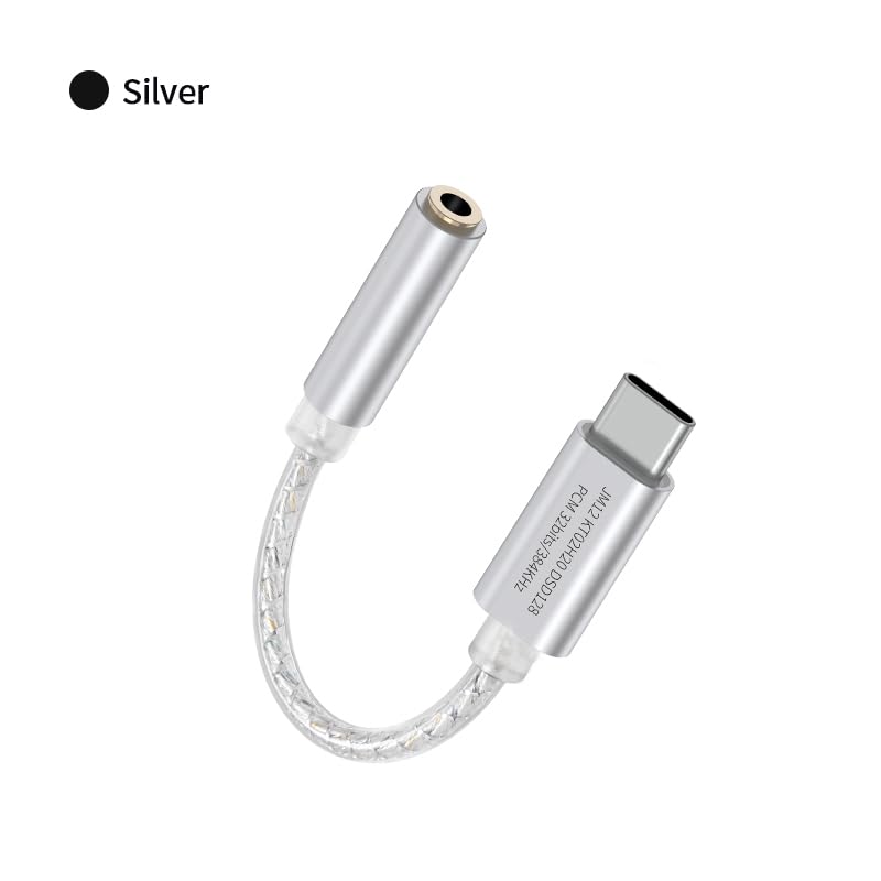 Girftu JCALLY JM12 Type C USB C to 3.5mm DAC Chip KT02H20 Dongle DSD128 Silver-Plated Conductor Digital Audio Adapter