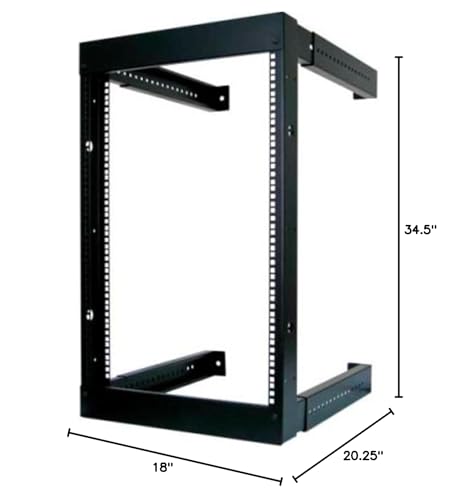 16U Open Wall Mount Frame Rack - Adjustable Depth 18"- 30"