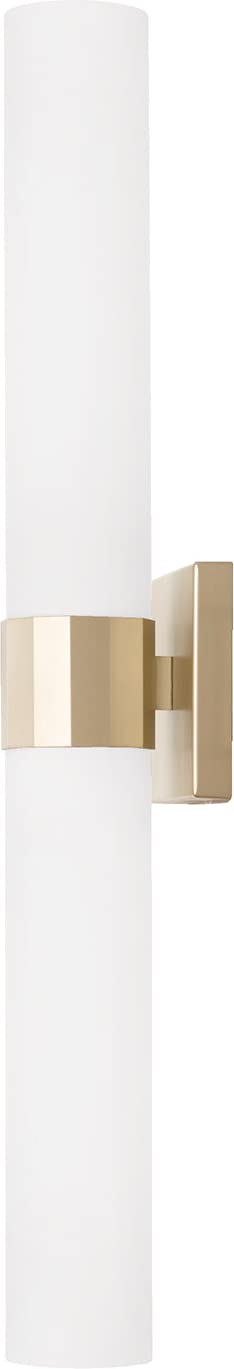 Capital Lighting 646221SF Sutton Transitional Minimalistic Soft White Glass Wall Sconce Bath Vanity Bar, 2-Light 200 Total Watts, 29" H x 5" W, Soft