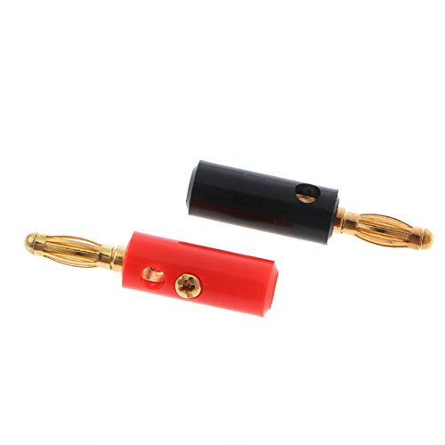 VizGiz 10 Pack Banana Plugs Replacement Screw On Type Banana Speaker Plug Connectors Audio Jack for Speaker Wire Wall Plate Binding Post Home Theater