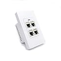 PoE Texas 4 Port in-Wall Gigabit PoE Extender Switch - Plug & Play Stable Power Over Ethernet Switch Plate with IEEE 802.3bt Uplink & Full Passthrough