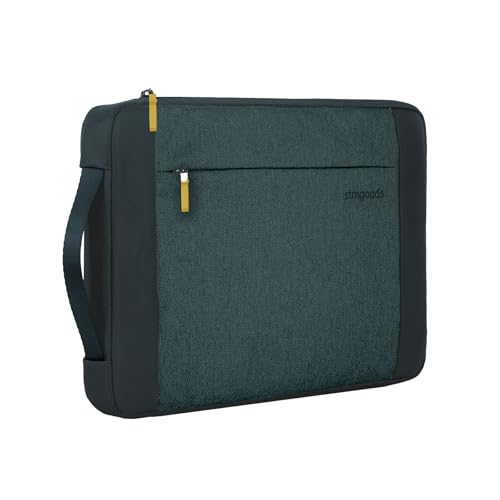 STM Kin Laptop Sleeve - Slim & Lightweight, Fleece-Lined Interior, 4mm EVA Shock Absorption, Zippered Storage Pocket, Retractable Handle, Stylish