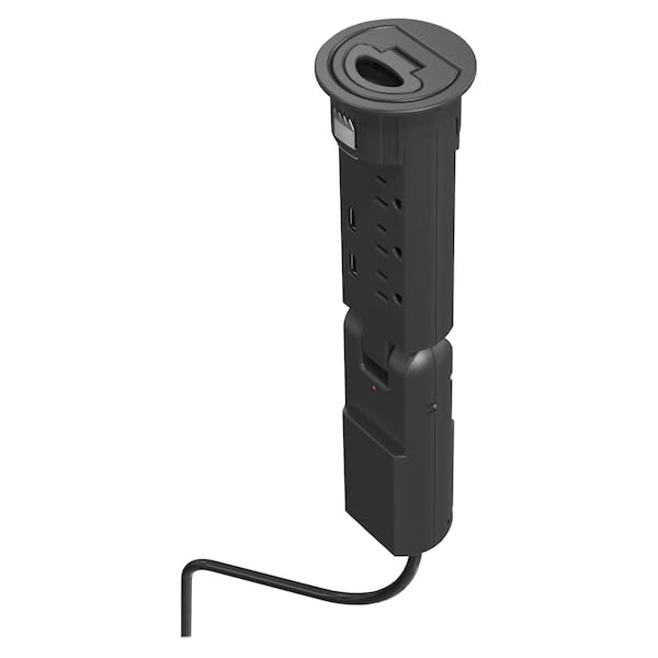 Balt Pop-Up Grommet Power Outlet and USB Charger, Requires a 2.36" (60mm) hole (66666) , Black