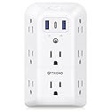 TROND Surge Protector Outlet Extender, 8 AC Plug Splitter with 3 USB Ports, Multi Plug Wall Outlet with ON/Off Switch, 1440J Widely Spaced USB Wall
