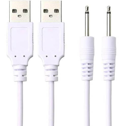 Welist 2 Pack 2.5mm Massager Charger?DC Charger Replacement DC Charging Cable? Set Compatible with,Compatible with Beauty Instrument USB Charger Cords