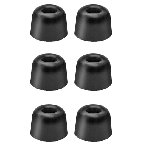Klowcok Memory Foam Replacement Earbud Tips for TV Ears Digital Wireless Headset, in-Ear Headphones Tips, Comfort Fit 3 Pairs, Black (Medium)