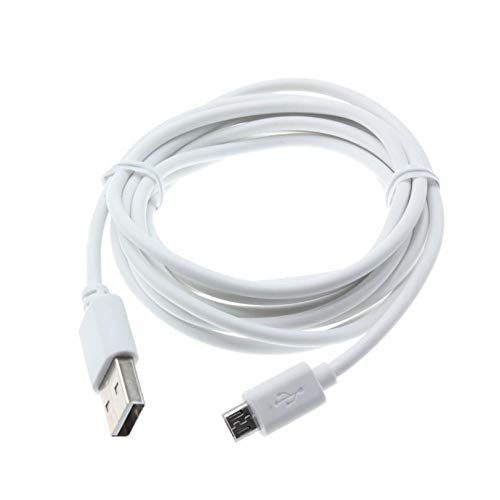 White 6ft Long USB Cable Rapid Charger Sync Power Wire Cord for AT&T Alcatel Allura - AT&T Alcatel Cingular Flip 2 - AT&T Alcatel Tetra - AT&T ASUS