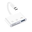 SD Card Reader for iPhone 17 16 15, MBODMI 3 in 1 SD/Micro SD Memory Card for iPhone/Mac, Digital Camera Adapter to iPhone with USB A Port for Laptop