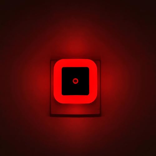 Elsent 4 Pack Red LED 0.5W Night Lights for Sleeping (Dim/Not Too Bright), Plug-in Wall Nightlight with Auto Light Sensor, for Bedroom Bathroom