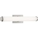 Progress Lighting Phase 1.1 LED Collection 24" White Shade Modern Bath Vanity Light Brushed Nickel