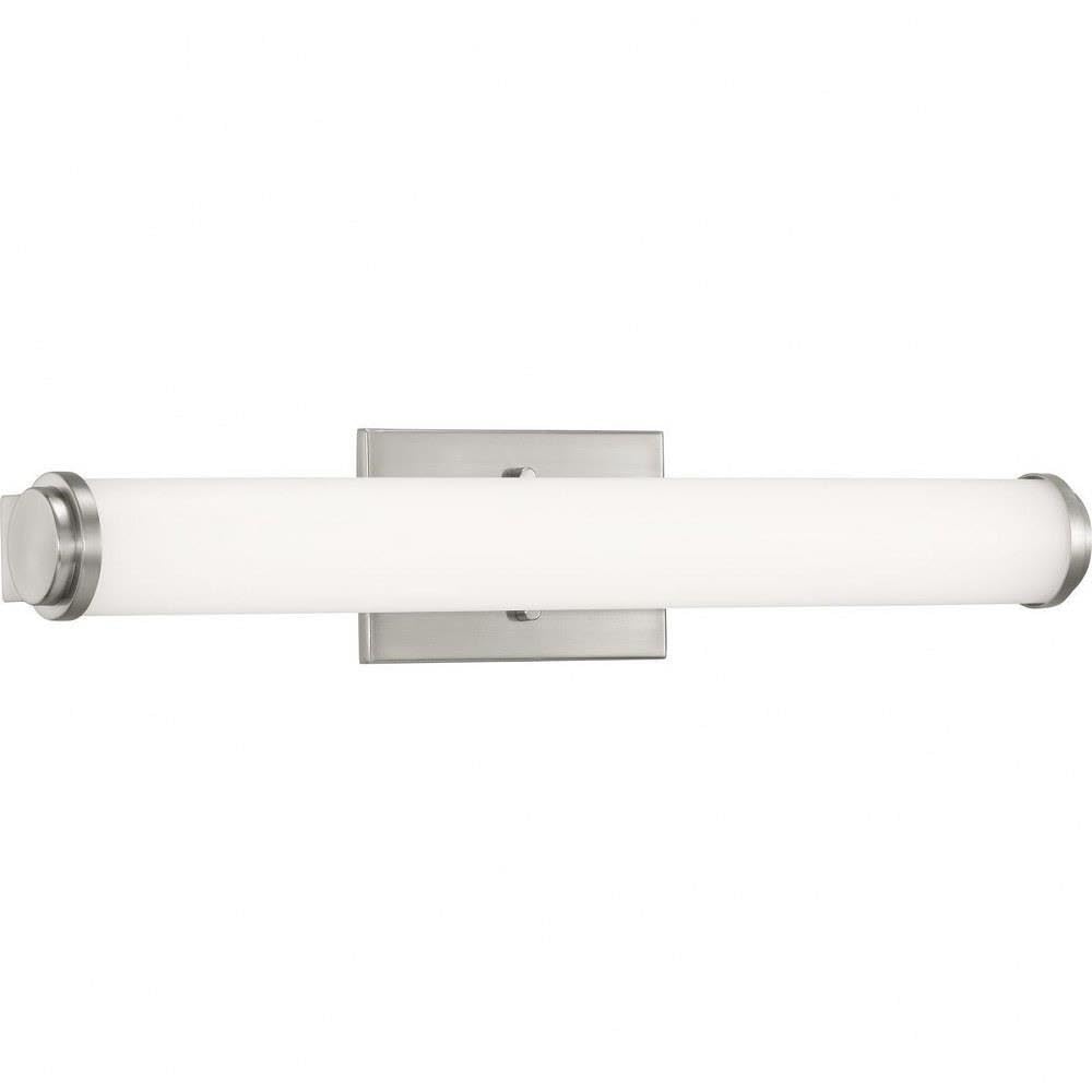 Progress Lighting Phase 1.1 LED Collection 24" White Shade Modern Bath Vanity Light Brushed Nickel