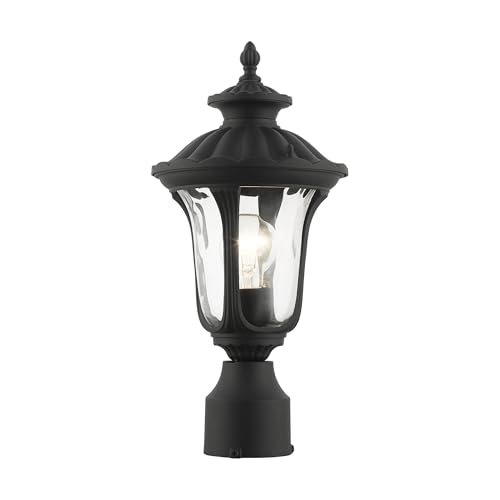Livex Lighting 7855-14 Oxford 1 Light Outdoor Post Head, Black ("19"" x 9.5"" x 19""")
