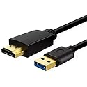 Jofnaylr USB to HDMI Adapter Cable 6.6FT, USB to HDMI Cable Male to Male Full 1080P HD Display Cable Audio Video Converter Cord for PC/Laptop